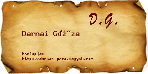 Darnai Géza névjegykártya